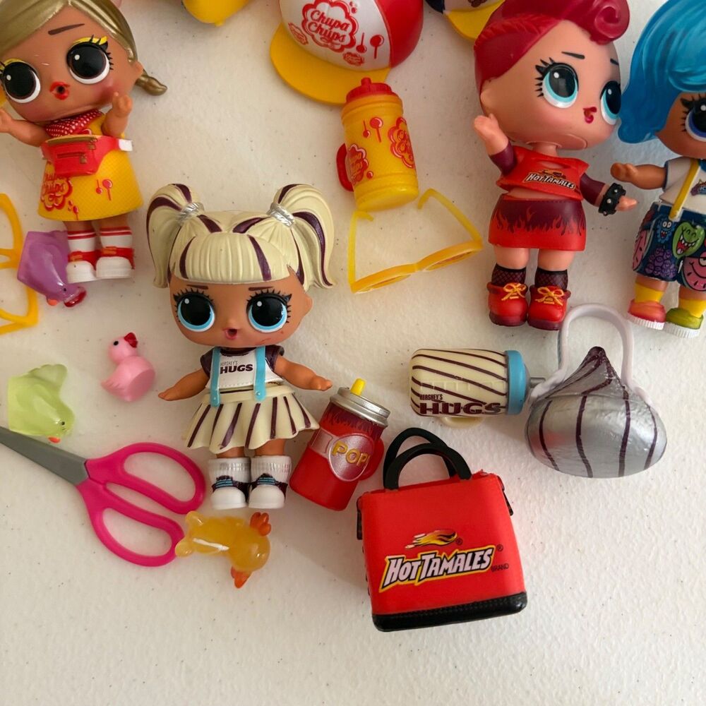 LOL Dolls Mini Sweets Food Collab Doll Lot of 4 With Accessories MGA - Picture 3 of 7